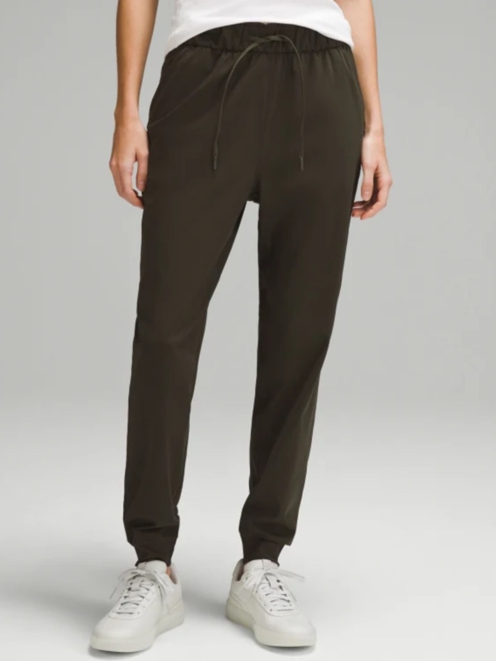 High rise stretch joggers *short dark olive